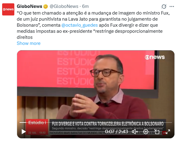 leandroruschel's tweet image. Militância de redação da Lula News começa a atacar Fux pelo seu desalinhamento ao regime de censura e perseguição política nos últimos votos.