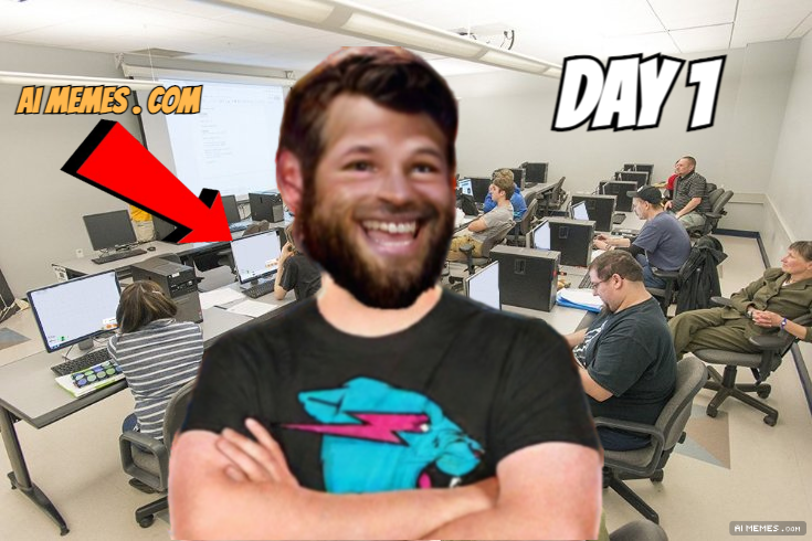 p_e_cooper's tweet image. I FALSELY IMPRISONED 10 PEOPLE IN A COMPUTER LAB FOR 7 DAYS AND FORCED THEM TO USE AI MEMES