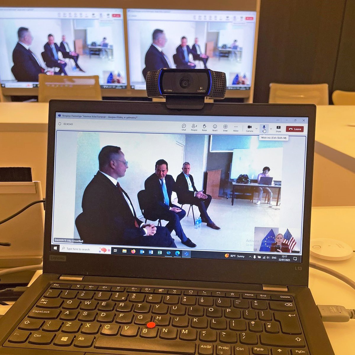 EUAmbUS's tweet image. How can I be in Washington AND in my hometown of Panevezys, Lithuania? Through a very in-depth discussion with my hometown community about the future of transatlantic relations, defence, and homework to boost innovation in the EU. 🇱🇹🇪🇺