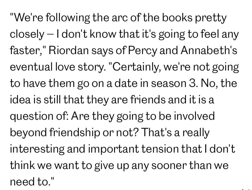 starybeth's tweet image. "certainly we're not going to have them going on a date in season 3" i hope this shut yalls "they're are rushing percabeth" mouths up just let the show develop them as they want PLEASE