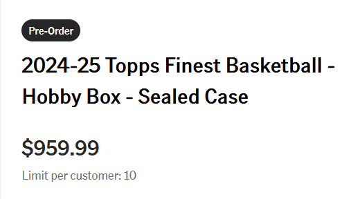 HobbyRecap's tweet image. 2024-25 Topps Finest Basketball - Hobby Box - Sealed Case #ad
$959.99
➡️thetoppscompany.sjv.io/2aLgxM