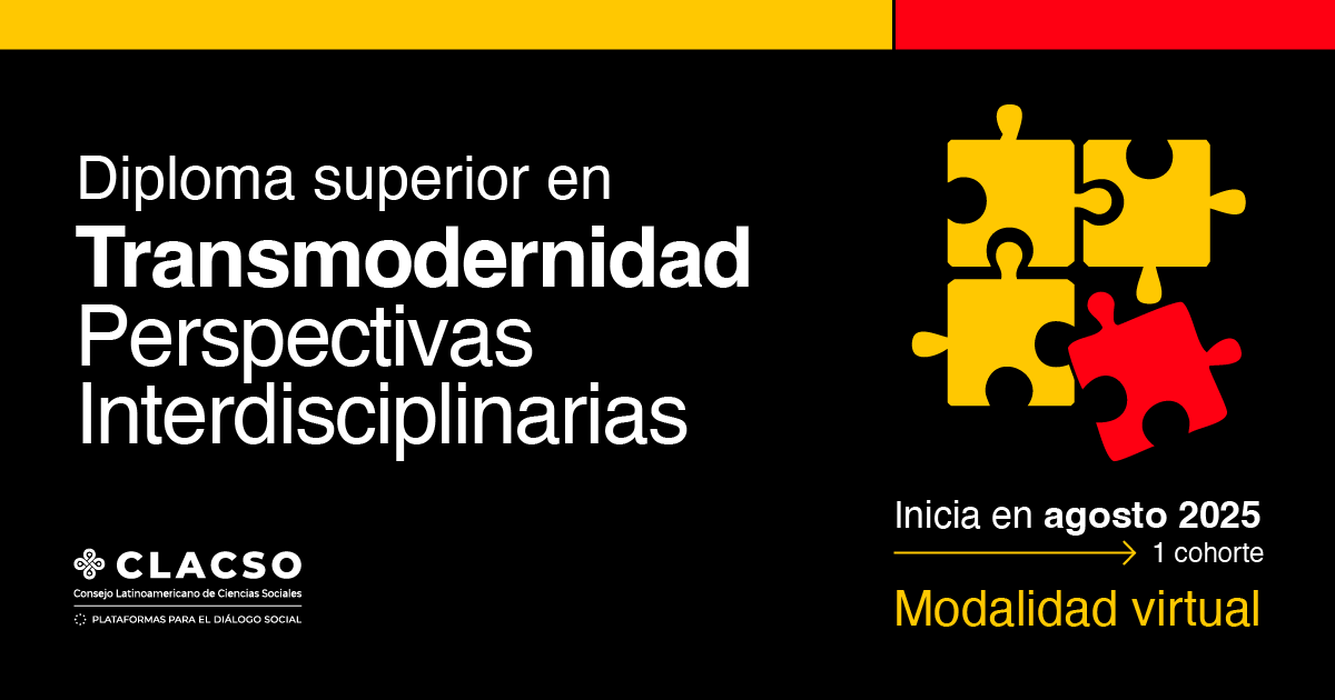 _CLACSO's tweet image. 🌍 Diploma Superior en Transmodernidad. Perspectivas Interdisciplinarias
🗓 Inicio: Agosto 2025 | 🖥️ Modalidad: Virtual
Este diploma ofrece una formación integral para abordar la transmodernidad desde diversas disciplinas y perspectivas latinoamericanas.
🎓 Dirigido a:…