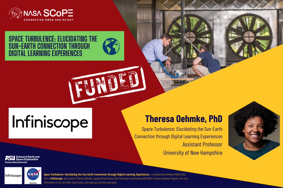 NASA SCoPE (@nasa_scope) on Twitter photo Meet Dr. Theresa Oehmke <a href="/t_oehmke/">Theresa B Oehmke, PhD</a> , assistant professor at <a href="/UofNH/">University of New Hampshire</a>! She is partnering with <a href="/infiniscope/">Infiniscope</a>, a <a href="/NASA/">NASA</a> Science Activation team, on a Seed Grant project focusing on space turbulence. She will be exploring the Sun-Earth connection through the use of virtual field trips🌞 Meet Dr. Theresa Oehmke <a href="/t_oehmke/">Theresa B Oehmke, PhD</a> , assistant professor at <a href="/UofNH/">University of New Hampshire</a>! She is partnering with <a href="/infiniscope/">Infiniscope</a>, a <a href="/NASA/">NASA</a> Science Activation team, on a Seed Grant project focusing on space turbulence. She will be exploring the Sun-Earth connection through the use of virtual field trips🌞
