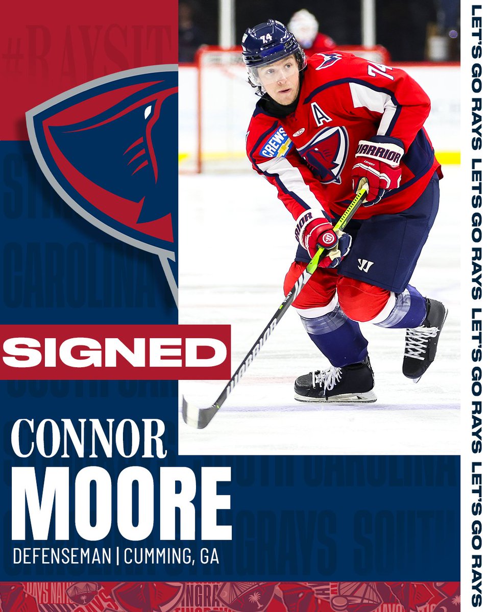 SCStingrays's tweet image. For his sixth consecutive season, defenseman Connor Moore has signed with the South Carolina Stingrays. Welcome back, Mooresy!
🗞️ hubs.la/Q03yhz2C0
