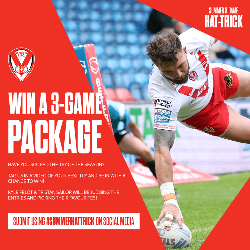 Saints1890's tweet photo. We want to see YOUR tries! 🫵🏉

Have you scored a Try of the Season for your local team? Or maybe you've been practising your diving finishes in the garden?

One lucky Saint supporter will get a free Summer Hat-Trick Package!

Submit your scores using: #SummerHatTrick 😇
