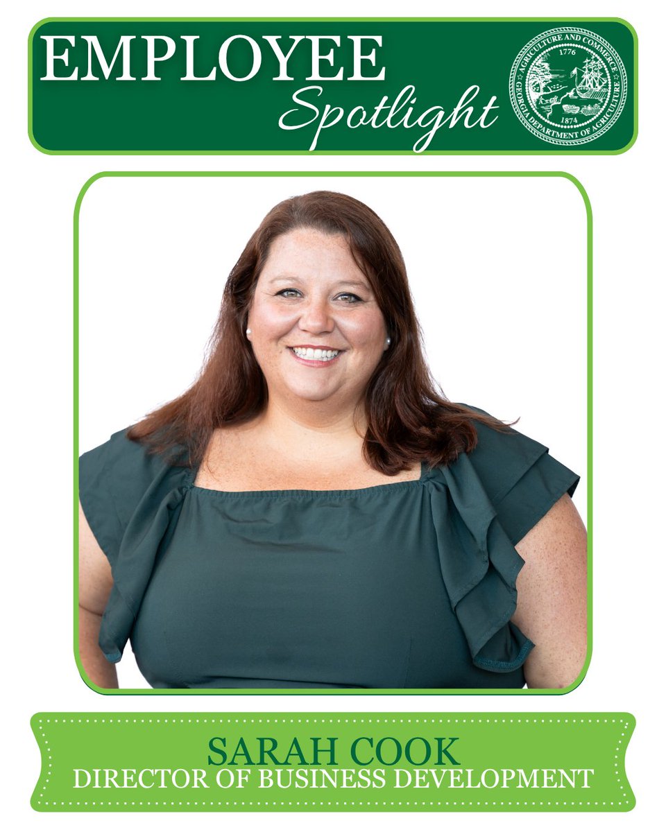 GaDeptAg's tweet image. As Director of Business Development, Sarah Cook helps GA companies grow across the U.S. &amp;amp; globally through trade shows &amp;amp; SUSTA missions. The best part of her job is “being able to see products from companies I have worked with &quot;in the wild.” Thanks for your dedication, Sarah!