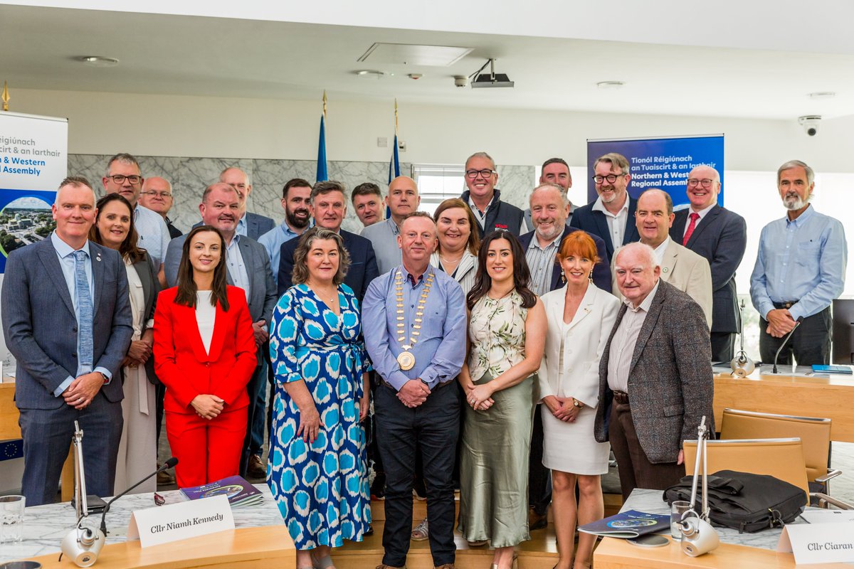 NWAssembly's tweet image. 👏 Congratulations to Cllr Michéal Frain of @roscommoncoco who has been elected as Cathaoirleach of the Northern and Western Regional Assembly for 2025-2026.
Cllr. Eileen Mannion is the new Leas-Chathaoirleach.
Both elected by members at the NWRA AGM.
nwra.ie/cllr-micheal-f…