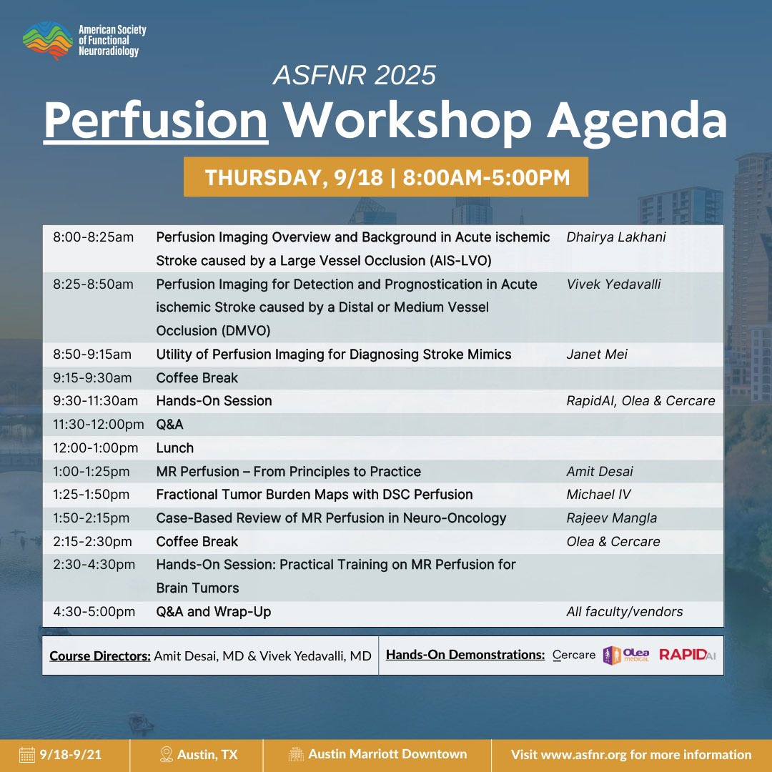 #ASFNR25 looks awesome September 19-21!
Registration: trifecta.regfox.com/18th-annual-as…
🤠
Pre-Conference Hands-On Workshops September 18:
👍👍 BOLD fMRI
👍👍 Perfusion Imaging
👍👍 PET/MRI
asfnr.org/workshops
🧠#BeyondBOLD