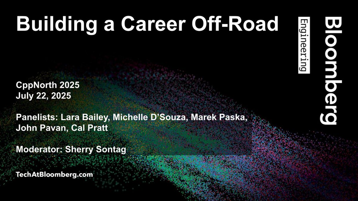 TechAtBloomberg's tweet image. Do you need a title to lead? At #CppNorth2025 today (4 PM EDT), Bloomberg’s Sherry Sontag + a panel of @hashpling, Michelle D’Souza, Marek Paska, John Pavan & Cal Pratt discuss #CareerGrowth as individual contributors & how managers supported them
bloom.bg/4kMEIlO
#careers