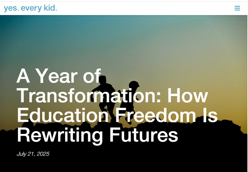 yes_everykid's tweet image. "Education freedom matters because it reaches children’s lives—and reorients the system around them." -@MattFrendewey
yeseverykid.com/a-year-of-tran…
