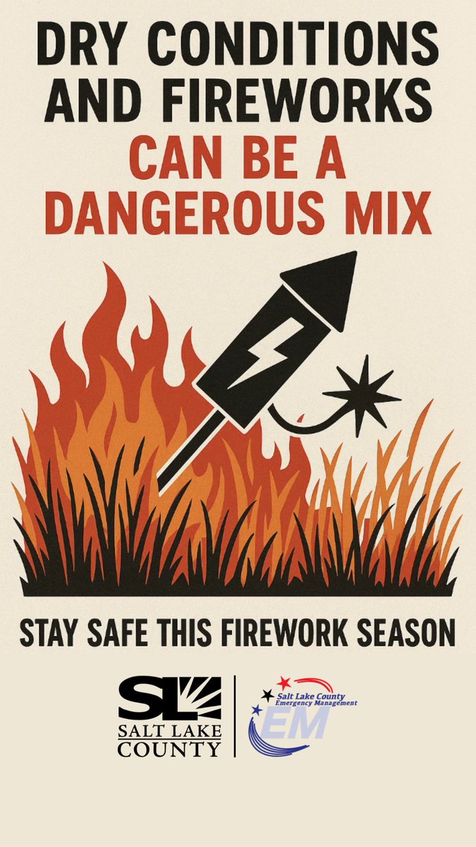 🎇 Fireworks are legal July 22–25 (until midnight on the 24th) in some areas.

Use our interactive map to avoid restricted areas: slco.to/fireworks

Fines can be up to $1,000 for violations.
Celebrate safely this Pioneer Day weekend!

#PioneerDay #SLCoFireworks
