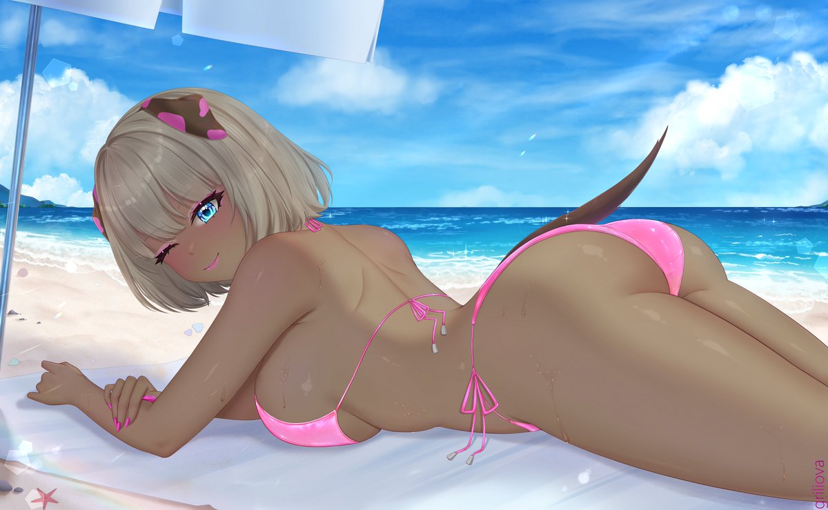 griliova_'s tweet image. Summer vibe ☀️
Thank you @.SpaughtFire 💛
#Commission #Vtuber
