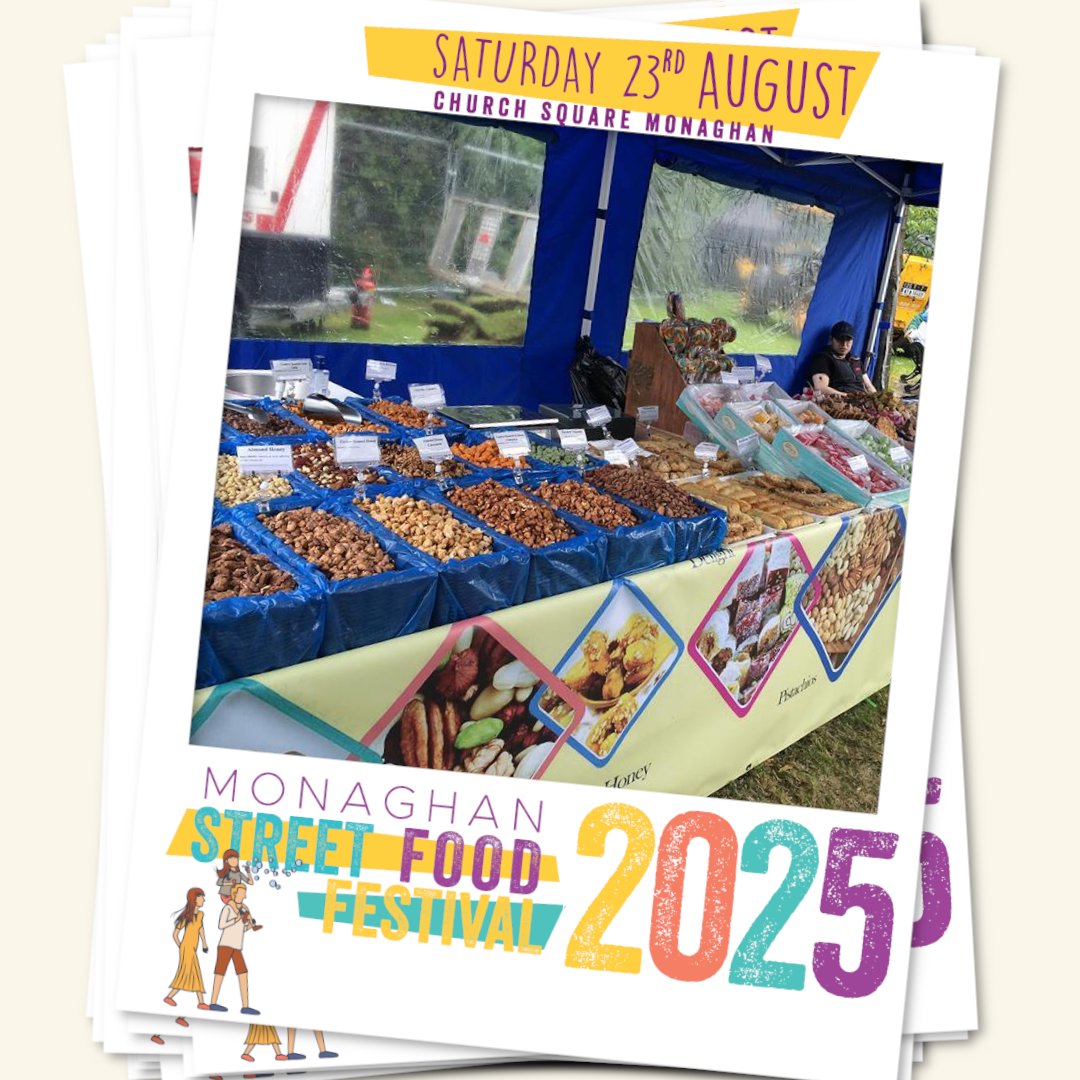 Craving a snack? 🥜
 Dorna Nuts is bringing the goods to the Monaghan Street Food Festival — nuts &amp; sweets sold by the bag so you get exactly what you want!
🛍️ Mix, match &amp; munch.
#MonaghanStreetFoodFestival #TasteOfMonaghan #FoodieFinds #LookForLocal