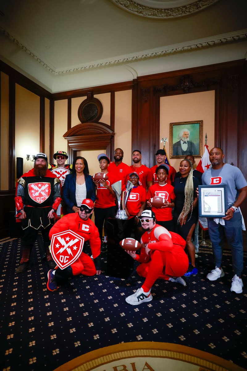 Mayor Muriel Bowser (@mayorbowser) on Twitter photo Sports bring people together.
We see it at every home game, and we saw it with the DC Defenders' 2025 UFL Championship win.
Thank you <a href="/XFLDefenders/">D.C. Defenders</a> for giving your fans, your city, and your Mayor another reason to be proud to be the Sports Capital. Sports bring people together.
We see it at every home game, and we saw it with the DC Defenders' 2025 UFL Championship win.
Thank you <a href="/XFLDefenders/">D.C. Defenders</a> for giving your fans, your city, and your Mayor another reason to be proud to be the Sports Capital.