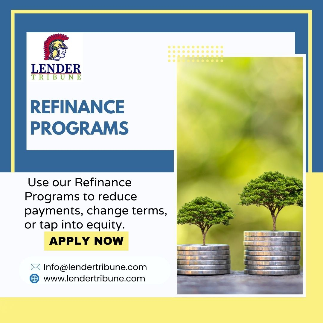 LenderTribune's tweet image. At Lender Tribune, our Refinance Programs help you lower your monthly payments, access equity, or secure better terms—tailored for both business owners and investors.
lendertribune.com 

#RefinanceWithPurpose #LenderTribune #SmartRefinance #LowerYourRate