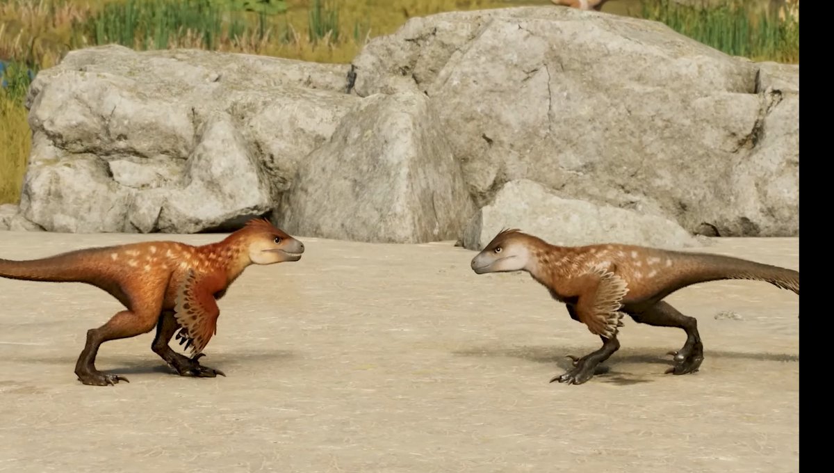 JurassicAddict's tweet image. AHHHHHHH!!! Utahraptor looks good in Jurassic World Evolution 3 BUT THE BABIES ALSO LOOK GOOD AND ADORABLE!!!!!!! THEY SO CUTE!!!!