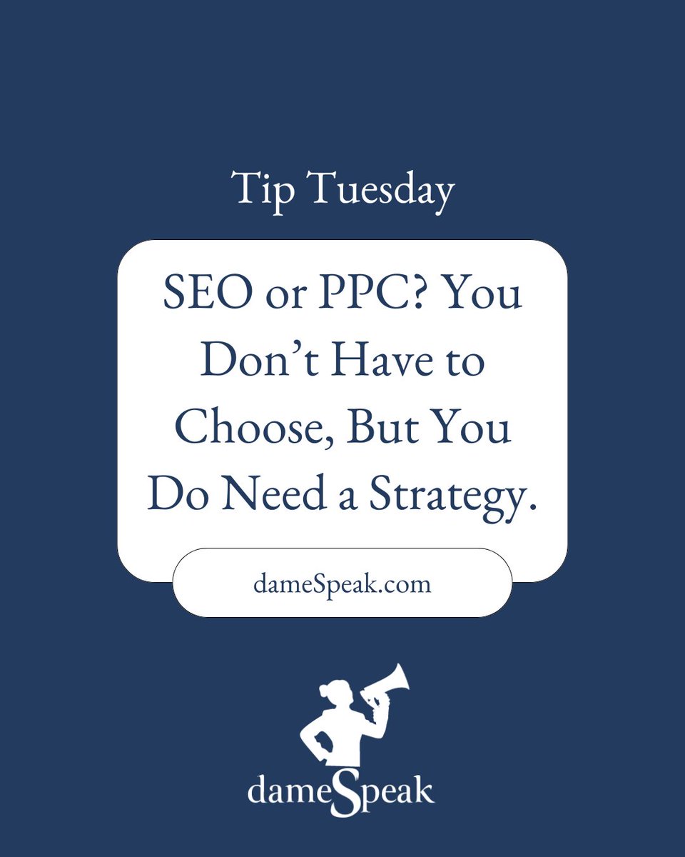 DameSpeak's tweet photo. TIP TUESDAY π‘
SEO is a well. PPC is a faucet.
You need both and a smart mix that evolves with your goals.
Stop guessing. Start growing.
π https://t.co/P6kURCSMI8
#seovsppc #kansascity #damespeak https://t.co/sJzqA864Cs