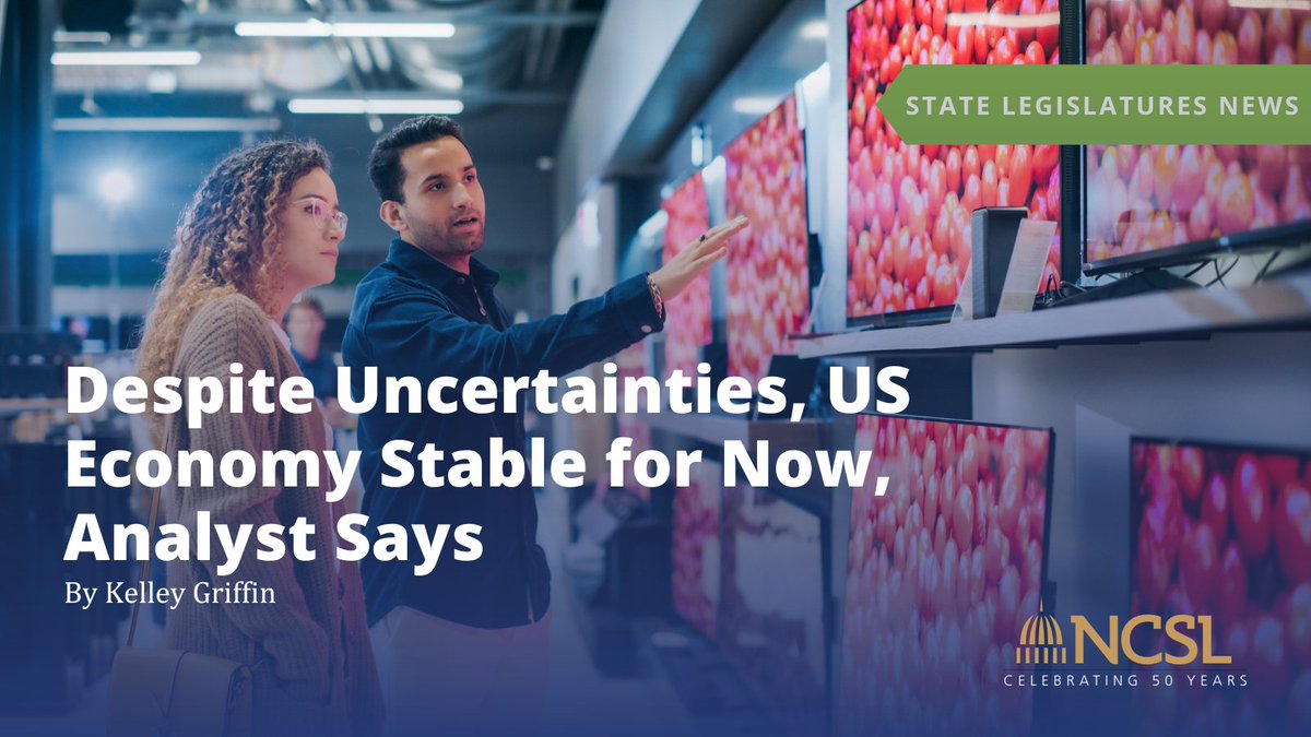 NCSLorg's tweet image. Economist Christopher Thornberg says the current churn in the economy under the new administration comes on top of a strong economy that was already facing some challenges.
Read more: bit.ly/4c1WuyW