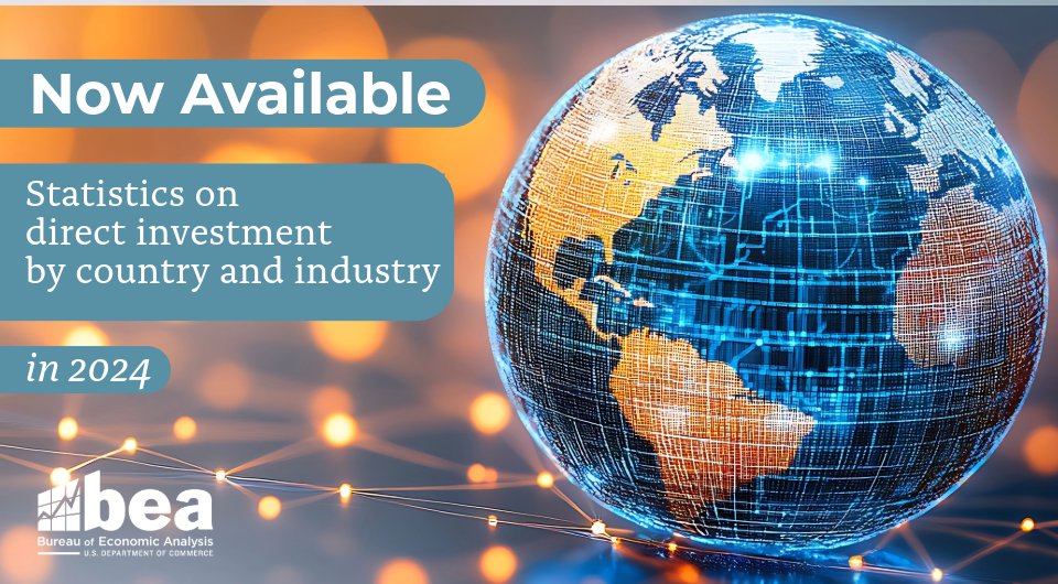 The U.S. direct investment abroad position increased to $6.83 trillion at the end of 2024. The foreign direct investment in the United States position increased to $5.71 trillion. 
 
Get details: bea.gov/data/intl-trad…
 
#FDI #BEAdata