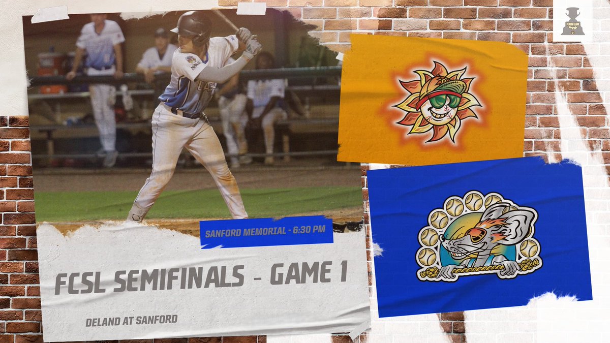 floridaleague's tweet image. The @FCSLRats are the favorites. But the @DeLandSuns have some history on their side.
Sanford posted the best winning percentage in league history this year, but the Suns are 4-0 all-time against the Rats in the postseason!
Game 1 of the FCSL Semifinals are tonight in Sanford!