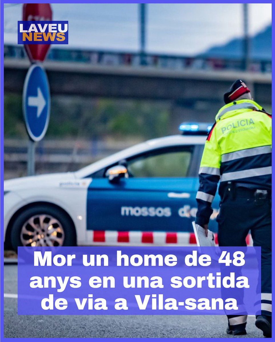 #laveunews: Un home de 48 anys, veí de #Mollerussa, ha mort aquest matí en sortir de la via i bolcar amb el seu vehicle a l’LV-3321, a #Vilasana. És la víctima mortal número 84 a les carreteres catalanes aquest 2025. #Lleida #laveudelleida