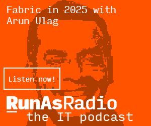 RunAsRadio's tweet image. A lot has happened inside Microsoft Fabric in the past year!
While at Build, @richcampbell talked with @arunulag to discuss the new features and capabilities of Microsoft Fabric to help your organization get more value from data!
Listen on RunAs Radio at runasradio.com/Shows/Show/993