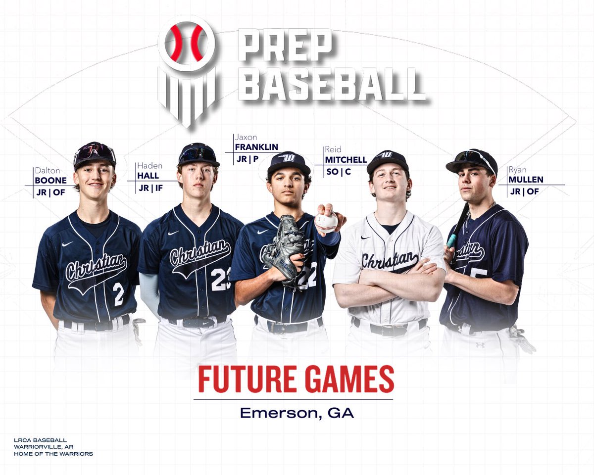 LRCA Warrior Baseball (@lrcabaseball) on Twitter photo Congrats to SIX <a href="/lrcawarriors/">Little Rock Christian Academy</a> as they represent Team AR in <a href="/prepbaseball/">Prep Baseball</a> events to close out the summer!
Future Games - Lakepoint
<a href="/Hadenhall6/">Haden hall</a>
<a href="/dalton_boone12/">Dalton Boone</a>
<a href="/JaxonFranklin_6/">Jaxon Franklin</a>
Ryan Mullen
Sophomore Games - Kansas City
<a href="/ReidMit90016239/">Reid Mitchell</a>
Junior Future Games
<a href="/SawyerBoone4/">Sawyer Boone</a> Congrats to SIX <a href="/lrcawarriors/">Little Rock Christian Academy</a> as they represent Team AR in <a href="/prepbaseball/">Prep Baseball</a> events to close out the summer!
Future Games - Lakepoint
<a href="/Hadenhall6/">Haden hall</a>
<a href="/dalton_boone12/">Dalton Boone</a>
<a href="/JaxonFranklin_6/">Jaxon Franklin</a>
Ryan Mullen
Sophomore Games - Kansas City
<a href="/ReidMit90016239/">Reid Mitchell</a>
Junior Future Games
<a href="/SawyerBoone4/">Sawyer Boone</a>