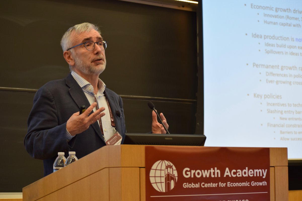 academy_gceg's tweet image. LIVE at #GrowthAcademy25: Prof. Fabrizio Zilibotti (@YaleEconomics) delves into “Creative Destruction and Distance to Frontier: Implications for Emerging Economies"—exploring how firm dynamics shapes economic growth in developing nations.
#DevelopingEconomies