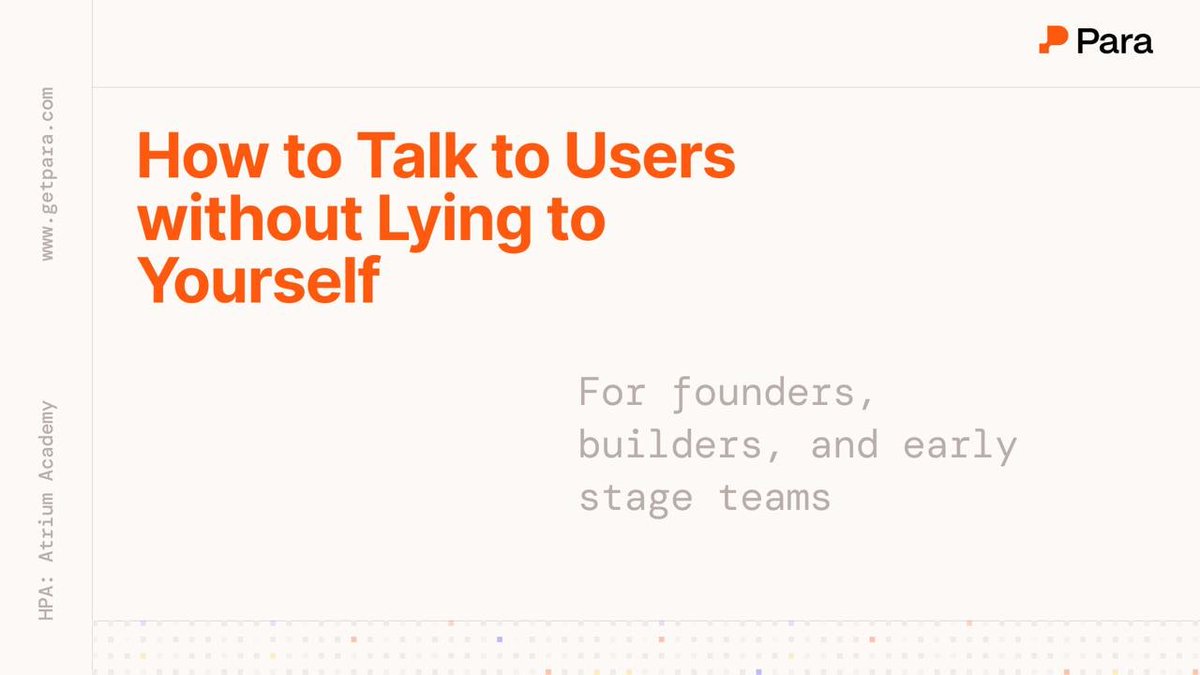 patel0phone's tweet image. "Stop pitching, start interrogating the reality your users are in"
@adeets_22 dropping user research gems on DeFi founders