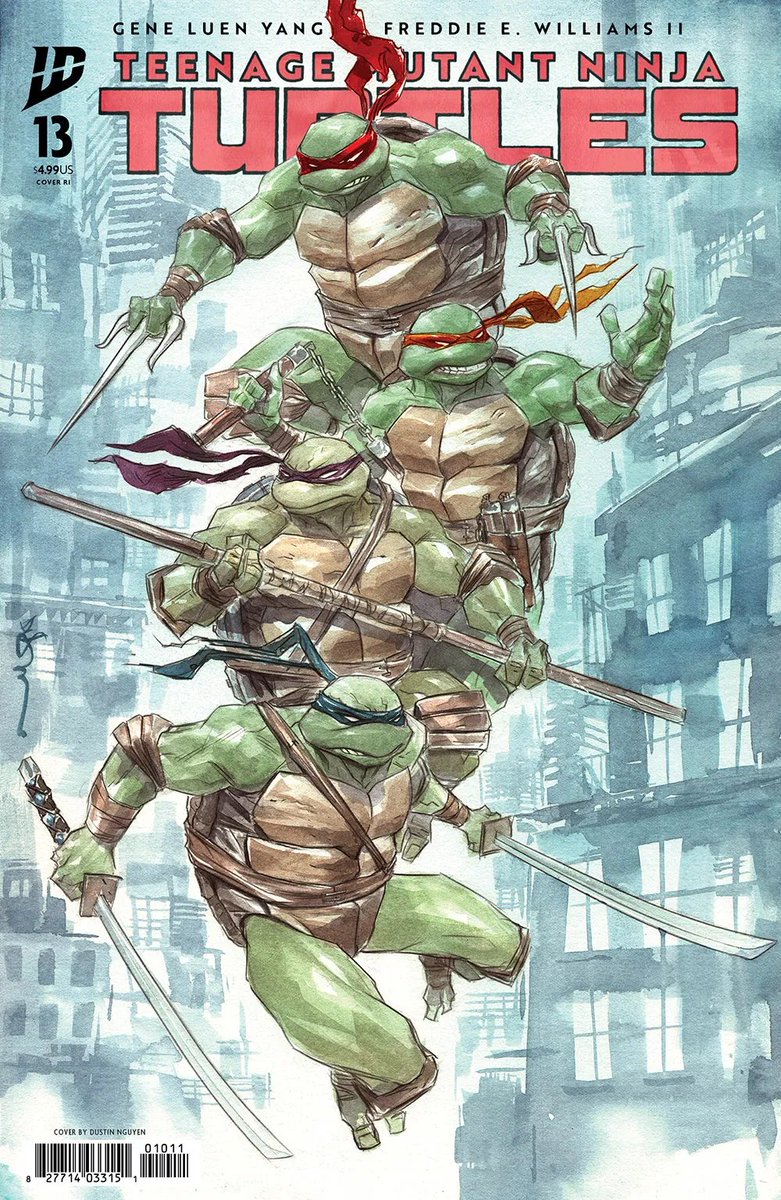 wednesday_toast's tweet image. Gene Luen Yang is taking over Teenage Mutant Ninja Turtles at IDW starting with issue 13. Art will be by Freddie E. Williams II. Their run kicks off in December, following Jason Aaron and Juan Ferreyra’s back-to-basics relaunch. A deadly new assassin named Ujigami is coming.