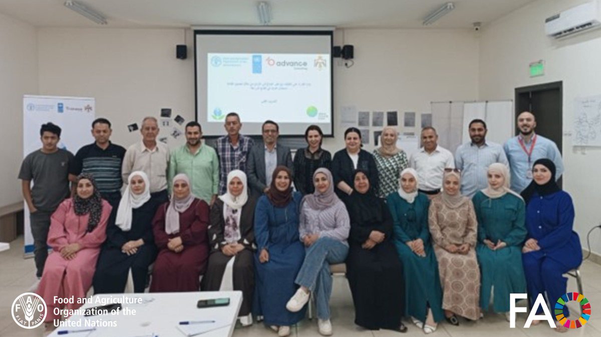 FAOJordan's tweet image. 🌿 The first #ClimateSmart agriculture training for civil society organizations kicked off in #Madaba under the #BRCCJ project — funded by @theGCF, implemented by @FAOJordan, & delivered by Advance Consulting.
🌍 Coming soon to Karak, Ma’an & Tafileh!
#Jordan #ClimateResilience