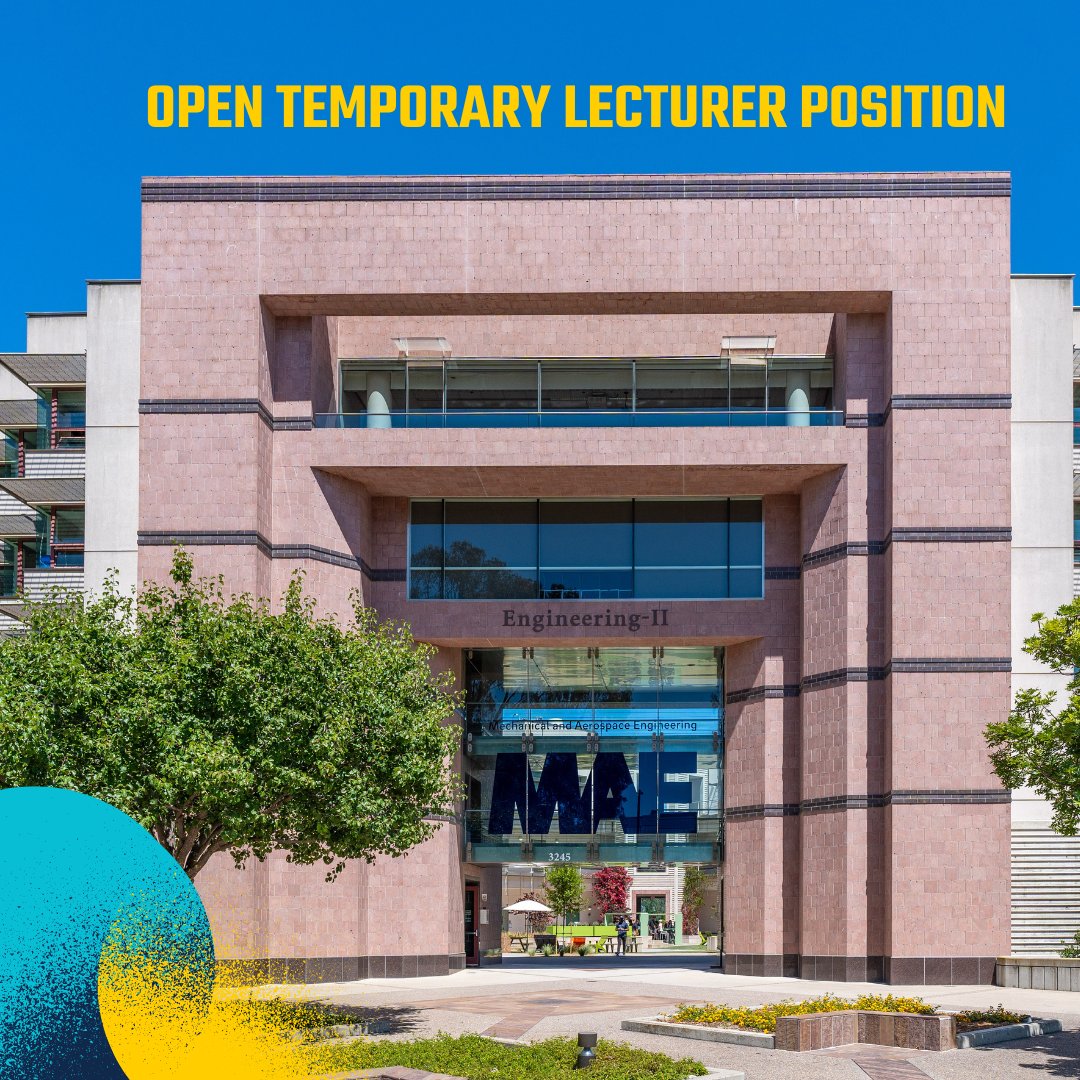 Love to teach? 🎓

UC San Diego's Department of Mechanical &amp; Aerospace Engineering is hiring a Temporary Lecturer.  Join us and inspire the next generation of engineers!⚙️

📚 Apply now:
tinyurl.com/nd8wfz5k