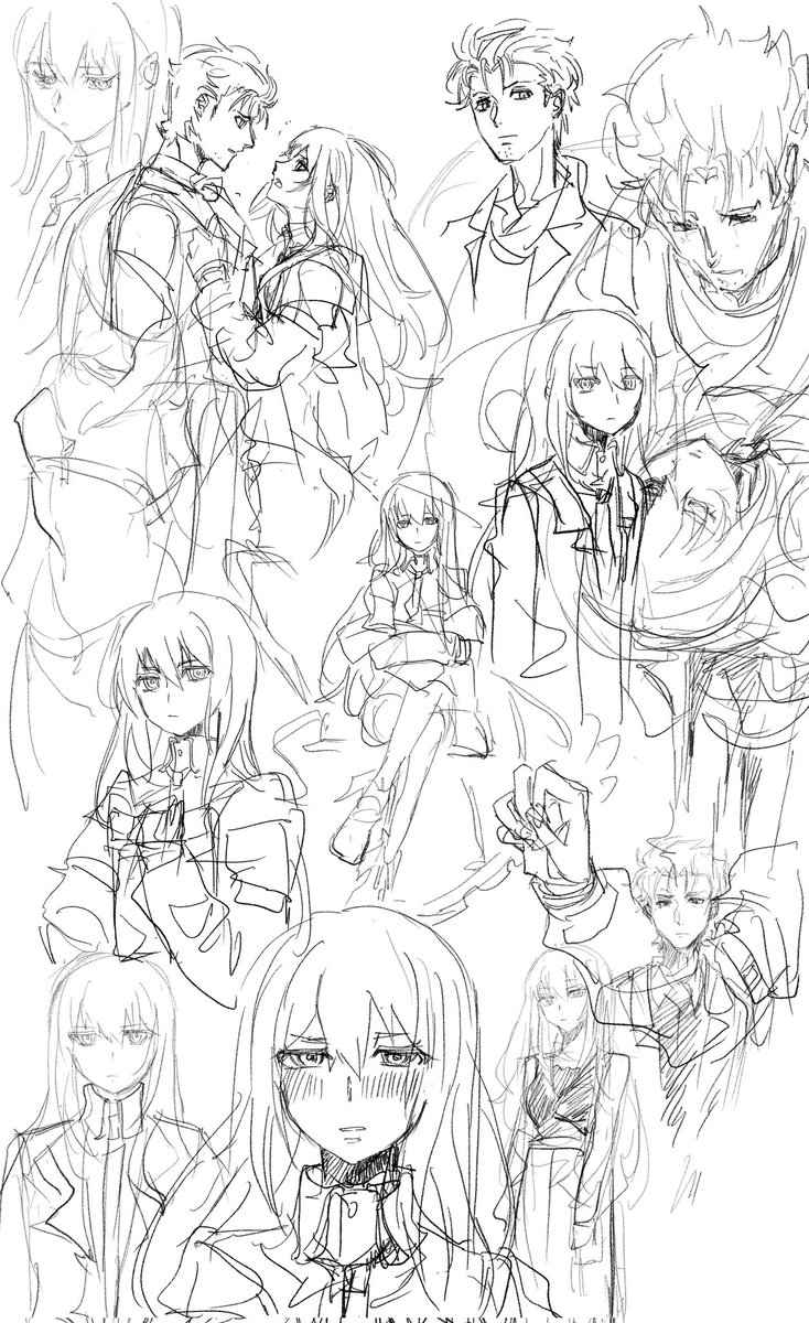 Chromodo5756's tweet image. 紅莉栖やオカクリの落書き