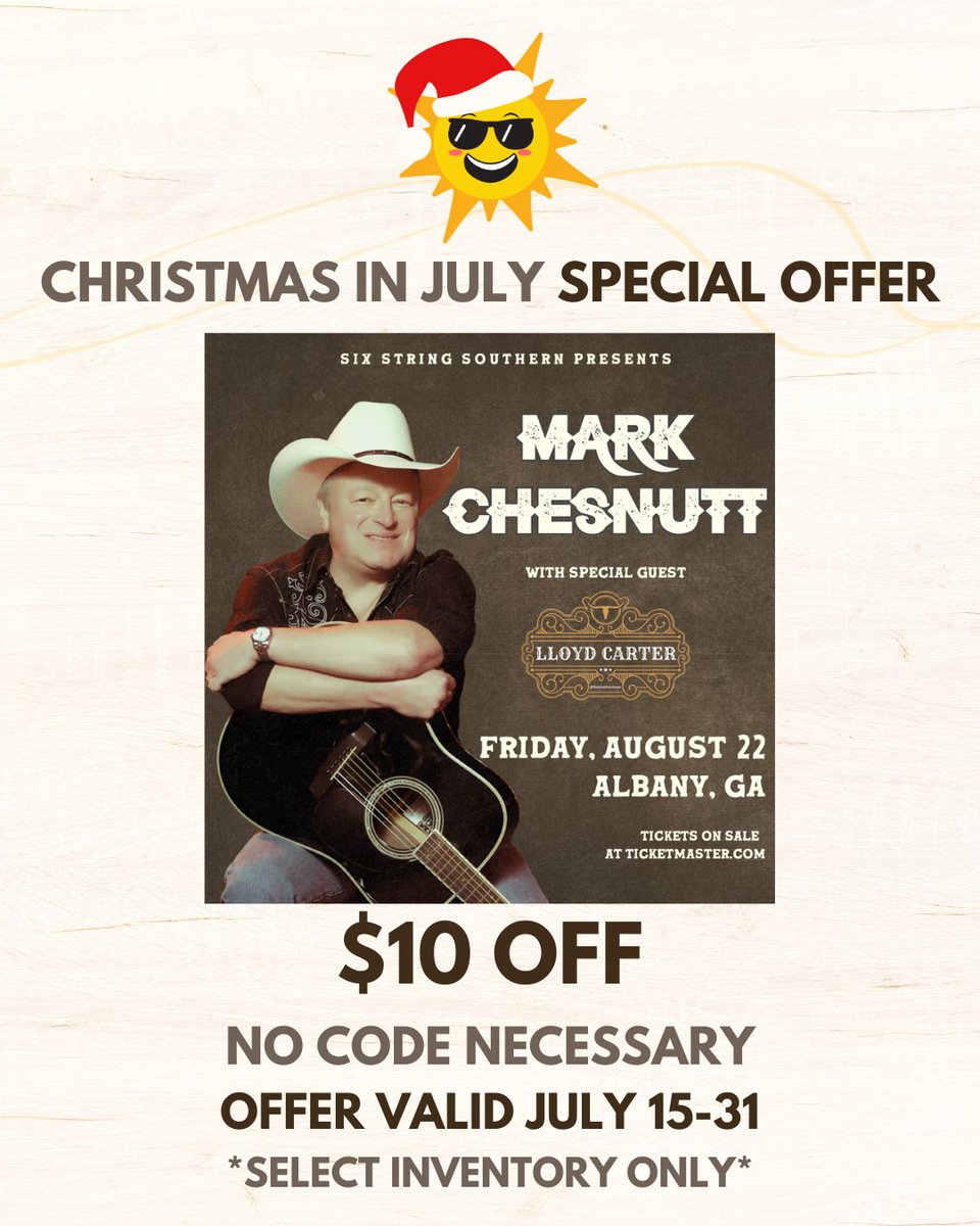 Flint River Entertainment Complex (@flintriverec) on Twitter photo It ain't Bubba's fault if you don't grab your tickets during Christmas in July!
๐ ๐๐๐๐ ๐๐๐๐ ๐๐๐๐๐ ๐๐ ๐๐๐๐๐ ๐๐๐๐๐ ๐น๐๐๐ข ๐น๐ท ๐๐ ๐ท๐ท:๐ป๐ฟ ๐ฟ๐ผ ๐๐ ๐๐ด๐ป๐ด๐ฒ๐ ๐ธ๐ฝ๐
๐ด๐ฝ๐๐พ๐๐.
๐ Albany Municipal Auditorium
๐๏ธ ticketmaster.com/mark-chesnutt-โฆ It ain't Bubba's fault if you don't grab your tickets during Christmas in July!
๐ ๐๐๐๐ ๐๐๐๐ ๐๐๐๐๐ ๐๐ ๐๐๐๐๐ ๐๐๐๐๐ ๐น๐๐๐ข ๐น๐ท ๐๐ ๐ท๐ท:๐ป๐ฟ ๐ฟ๐ผ ๐๐ ๐๐ด๐ป๐ด๐ฒ๐ ๐ธ๐ฝ๐
๐ด๐ฝ๐๐พ๐๐.
๐ Albany Municipal Auditorium
๐๏ธ ticketmaster.com/mark-chesnutt-โฆ