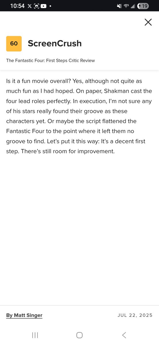 Paulfwood1's tweet image. So its very interesting to see ratings for @FantasticFour #FantasticFourFirstSteps that are lower than #Superman2025 specially when you have interest from companies that are involved specifically in giving early rating! For example @mattsinger @screencrushnews worked for CBS for…