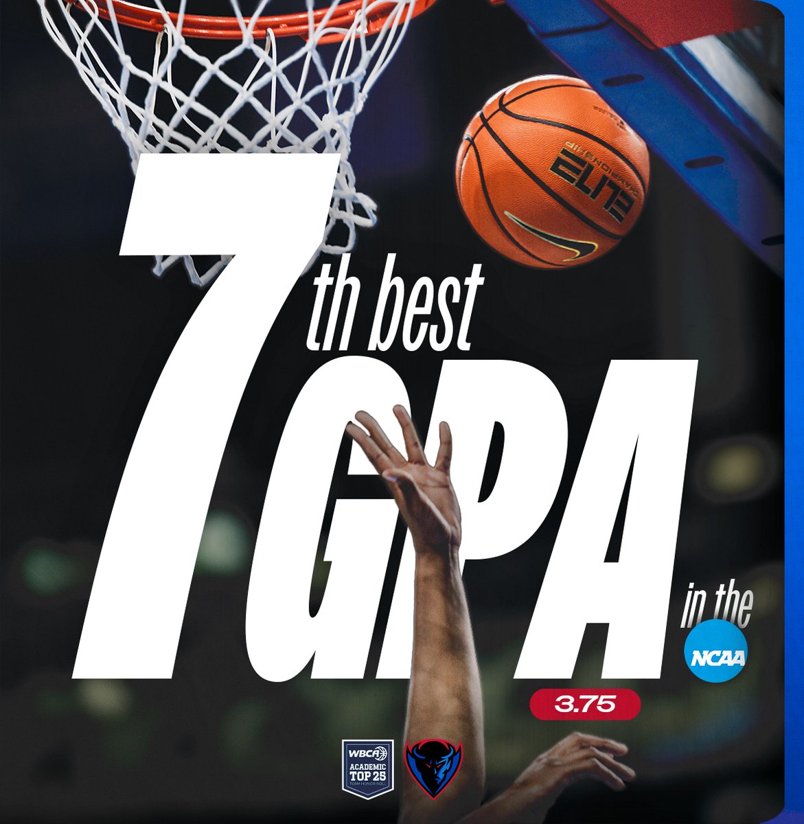 DePaulWBBHoops's tweet image. With a 3.75 GPA in 2024-25, the Blue Demons ranked seventh in the WBCA's Division I Academic Top 25! 👏
📰 » ow.ly/XqLp50Wtu1w
#DePaulBall x #BlueGrit 🔵😈