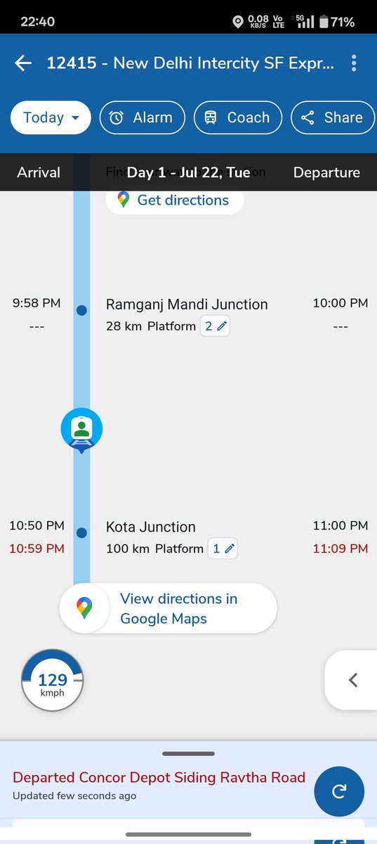 मुझे लगता है यह स्पीड मीटर गलत बता रहा है train की इतनी स्पीड नहीं है।