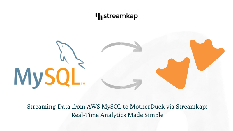 🚨 Streamkap Tutorial Drop: Real-Time <a href="/MySQL/">MySQL</a> ➡️ <a href="/motherduck/">MotherDuck</a>  via AWS

📘 Tutorial #9: Stream relational data to serverless analytics in under 15 minutes.

Batch ETL is dead. Real-time is here.

🧵 [1/3]
#RealTimeData #MySQL #AWS