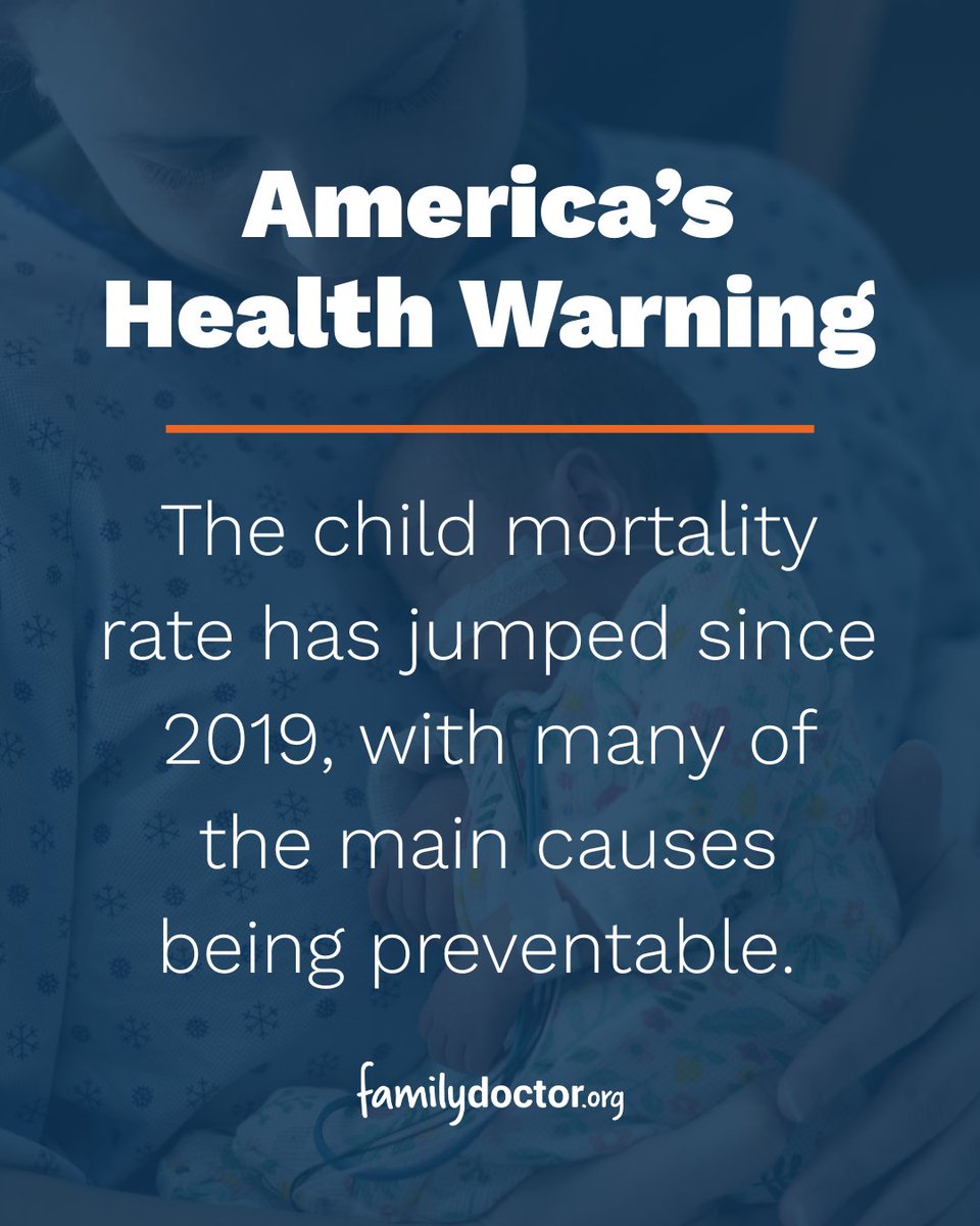 familydoctor's tweet image. The rise in child mortality rates is alarming, with U.S. children nearly twice as likely to die as their peers in other high-income countries.
Read this @Newsweek article to learn more about the major contributing factors and what doctors are saying: bit.ly/3GUSzZt