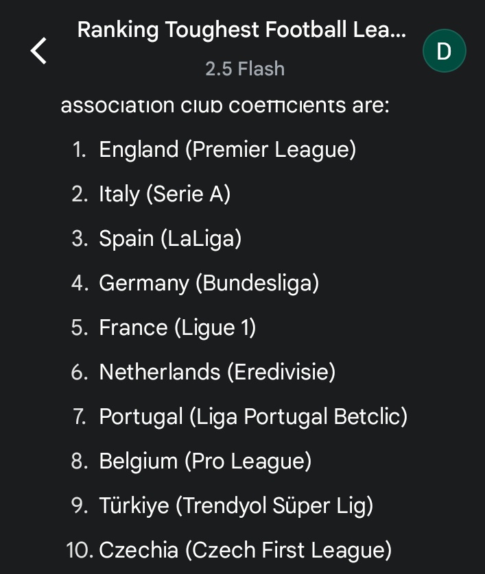 DZimatron22's tweet image. Top 10 toughest leagues in the world.
Do with this information as you wish, when doing your goals comparison lol.