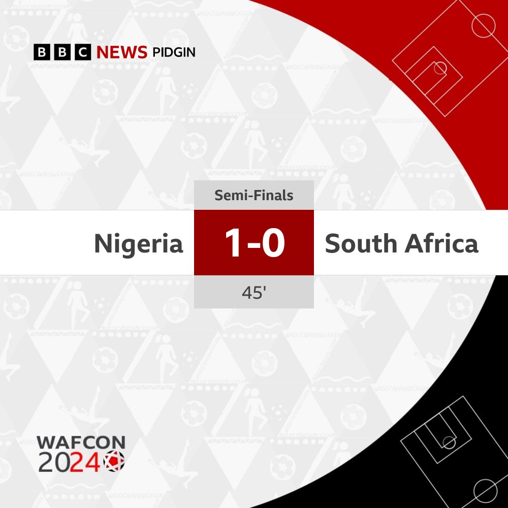 bbcnewspidgin's tweet image. Rasheedat Ajibade put Super Falcons ahead just at di end of First Half
Live updates: bbc.in/44GFTi2