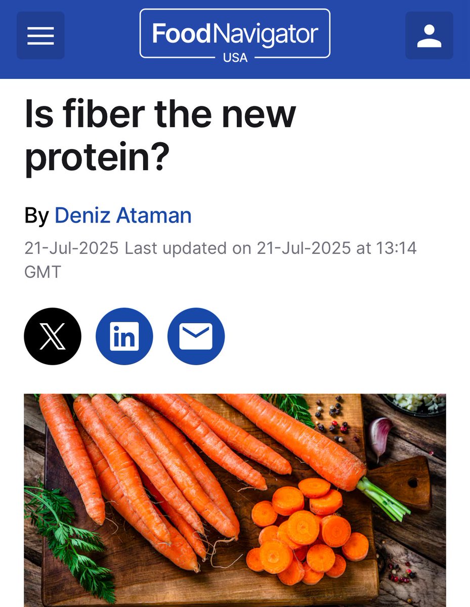 PaulHShapiro's tweet image. Virtually no one you know is protein-deficient.
Virtually everyone you know is fiber-deficient.
Reminder: meat has no fiber…unless it’s enhanced with plants/mycelium!