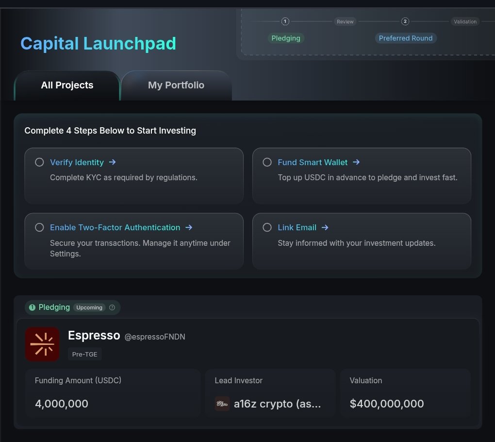 ๐ฝ๐๐ฃ๐ฏ๐ฎ๐ก ๐ (@ox_benzyl) on Twitter photo Set your bags๐ฐ and get ready for profit
Kaito capital launchpad is here๐
And the first project is <a href="/EspressoSys/">Espresso โ๏ธ</a> on Launchpad. Set your bags๐ฐ and get ready for profit
Kaito capital launchpad is here๐
And the first project is <a href="/EspressoSys/">Espresso โ๏ธ</a> on Launchpad.