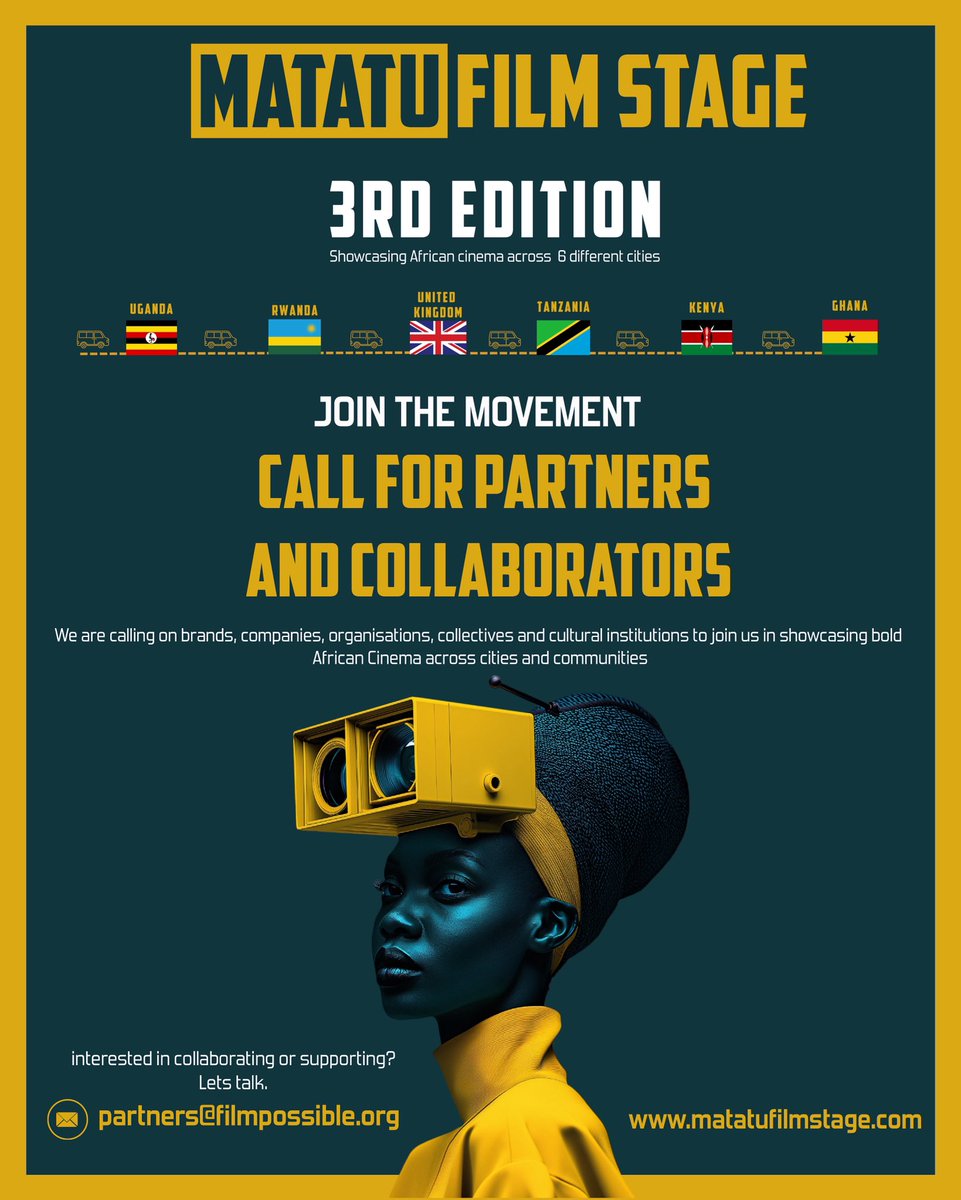 Matatu Film Stage (@matatufilmstage) on Twitter photo 🎥 <a href="/matatufilmstage/">Matatu Film Stage</a> 3RD EDITION
We’re on the move again 🚐✨
More cities. More stories. More people.
And we can’t do it alone.
We’re looking for Partners to join the movement
📩 partners@filmpossible.org
🌍 matatufilmstage.com 🎥 <a href="/matatufilmstage/">Matatu Film Stage</a> 3RD EDITION
We’re on the move again 🚐✨
More cities. More stories. More people.
And we can’t do it alone.
We’re looking for Partners to join the movement
📩 partners@filmpossible.org
🌍 matatufilmstage.com