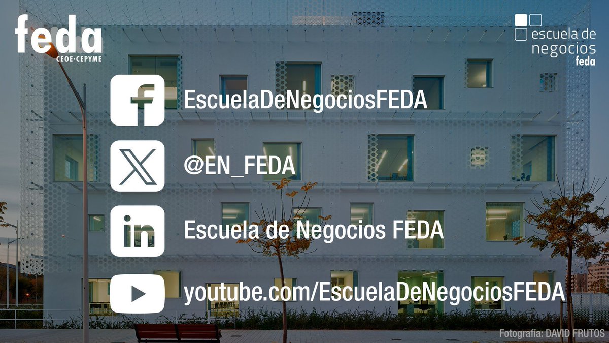 ¿Conoces los perfiles sociales de Escuela de Negocios FEDA? ¡Síguenos y permanece informado de toda nuestra actividad! 
escueladenegociosfeda.com