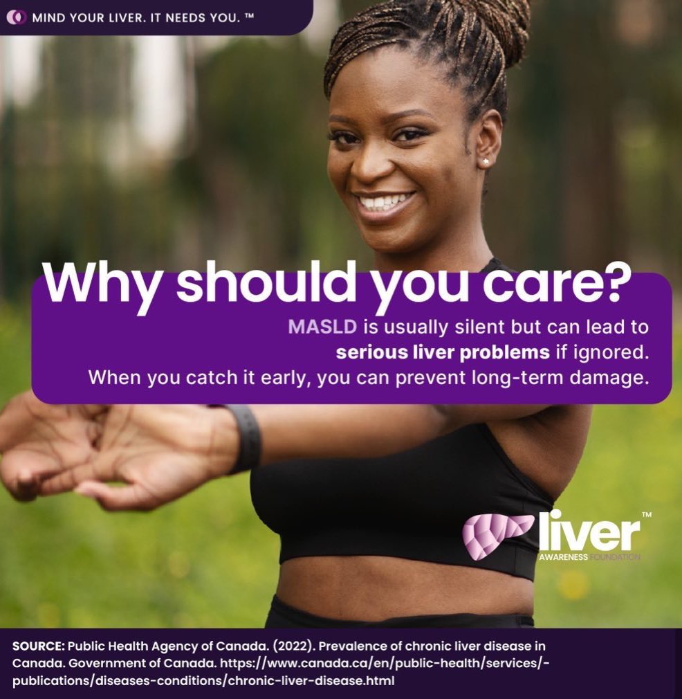 LiverAwareness's tweet image. MASLD is now one of the most common liver conditions for young adults in North America, affecting up to 25% of people.
No symptoms. No warnings. But your liver can heal if you care now, not later.
Spread the word. #MindYourLiver #MASLD #LiverHealth #GenZHealth