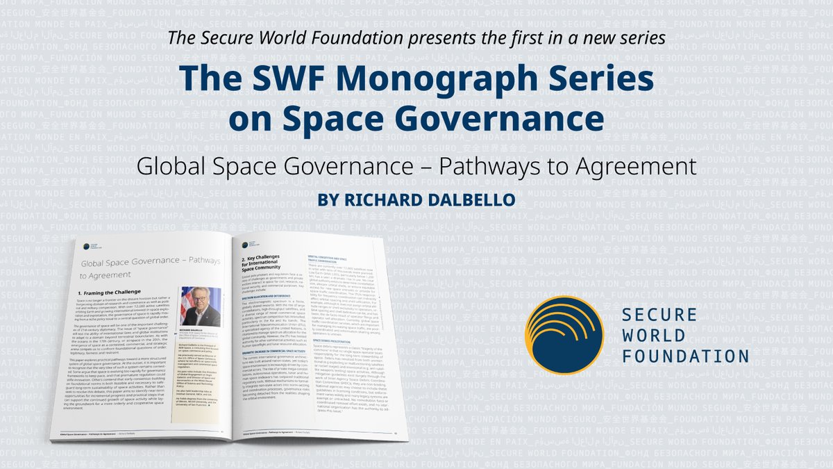 Secure World Foundation (@swfoundation) on Twitter photo What's the future of space governance? 🚀
<a href="/DalbelloRichard/">Richard Dalbello</a>'s new piece dives into coalitions, standards & data-sharing for risk management. Check it out in the #SWF Monograph Series!
Read: bit.ly/3IEx4wB
#SWF #SpaceGovernance What's the future of space governance? 🚀
<a href="/DalbelloRichard/">Richard Dalbello</a>'s new piece dives into coalitions, standards & data-sharing for risk management. Check it out in the #SWF Monograph Series!
Read: bit.ly/3IEx4wB
#SWF #SpaceGovernance