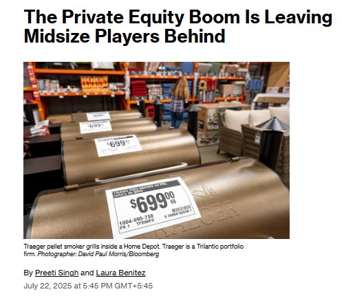 junkbondinvest's tweet image. Middle-tier PE firms struggling to “differentiate themselves”…
Being in the middle means being invisible