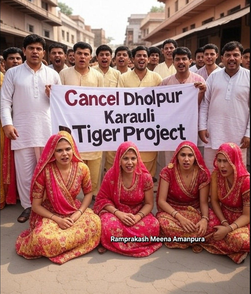 VEERUMEENA0's tweet photo. Please support us;
Cancel Dholpur-Karauli tiger project.
Because you are evicting tribal people who have been living there for centuries from their property and culture just to accommodate an animal. 
It's our land, it's our forest, so we won't go;
No means No.!
@RamprakashMina https://t.co/kQBf5pS3co