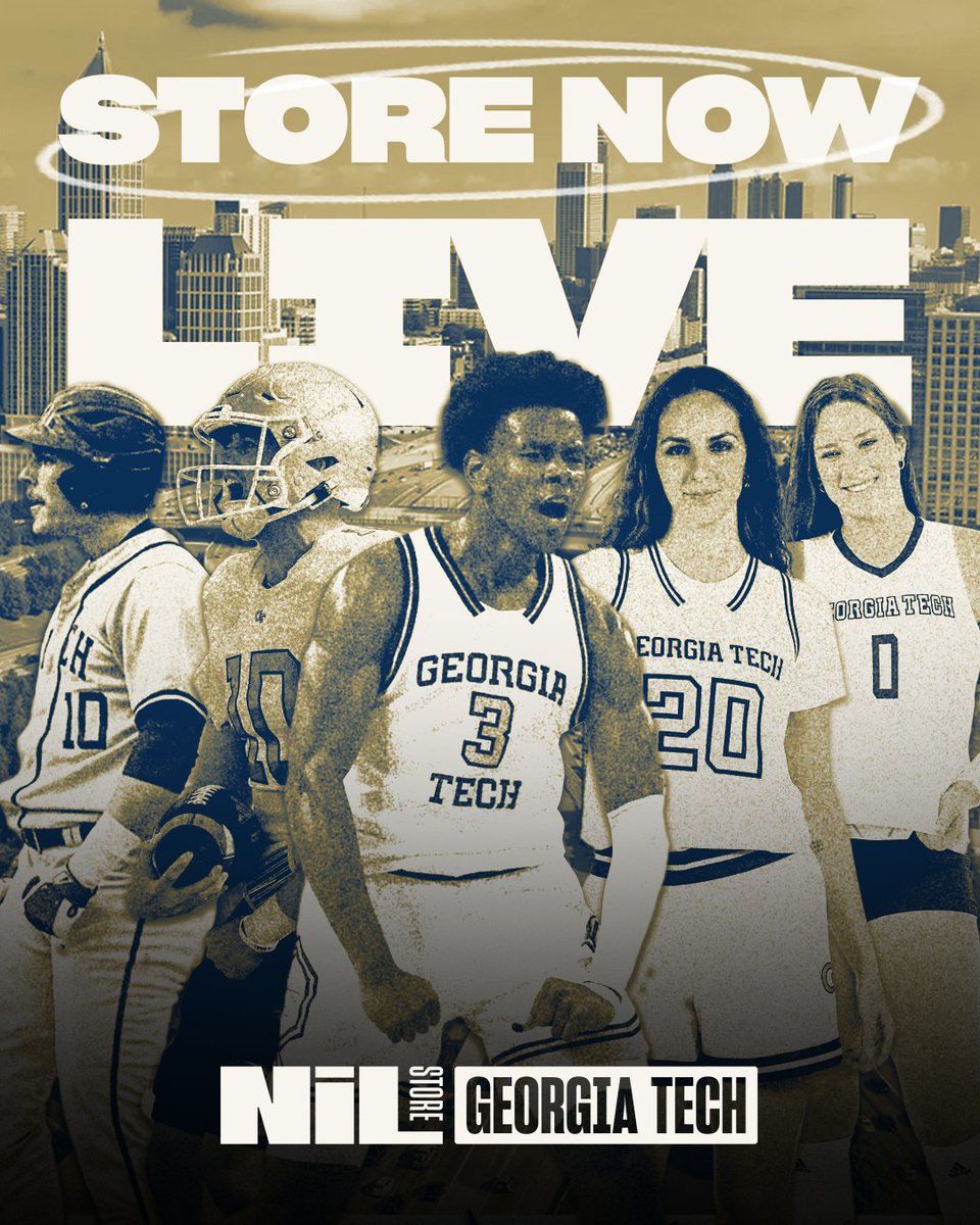 Georgia Tech NIL Store (@gtnilstore) on Twitter photo The Georgia Tech NIL Store is now open!
Rep your favorite <a href="/GTAthletics/">Georgia Tech Yellow Jackets</a> athletes with merch from the nation's leader in officially licensed NIL apparel
Powered by <a href="/nil_store/">The NIL Store</a> | Shop: nil.store/georgia-tech The Georgia Tech NIL Store is now open!
Rep your favorite <a href="/GTAthletics/">Georgia Tech Yellow Jackets</a> athletes with merch from the nation's leader in officially licensed NIL apparel
Powered by <a href="/nil_store/">The NIL Store</a> | Shop: nil.store/georgia-tech